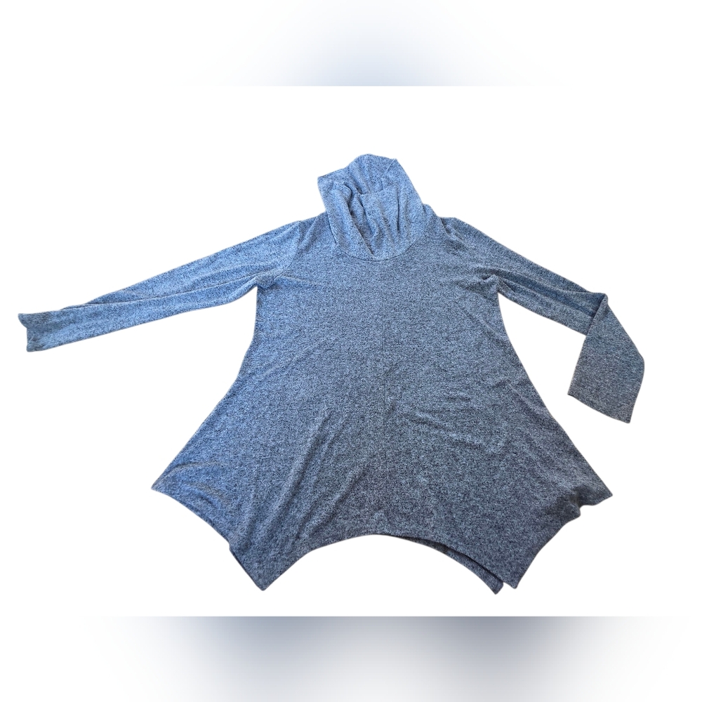 Bobeau Gray Cowl Neck Long Sleeve Tunic Sweater Size L